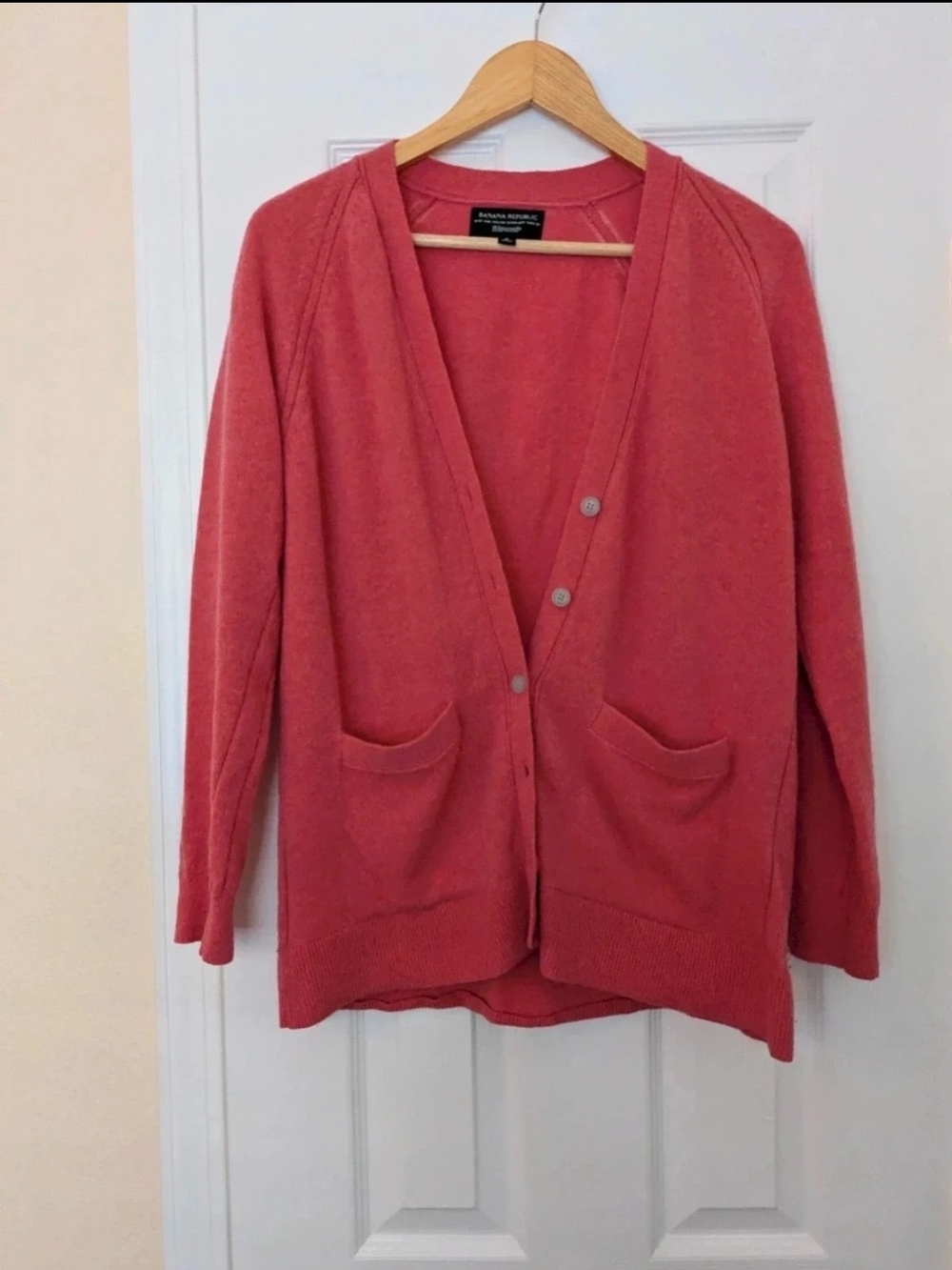 Banana Republic Coral Button Front Women's Cardigan Sweater